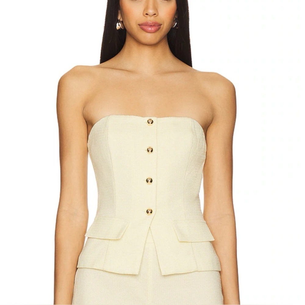 More To Come Karsi Strapless Top in Baby Yellow Size S